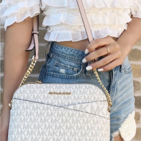 Michael Kors Beige and Gold Women's BagMichael Kors jet set crossbody bag - Picture 8 of 8